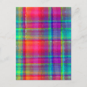Bright Plaid Postcard