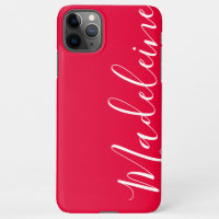Bright Plain Vibrant Girly Pink Calligraphy Custom