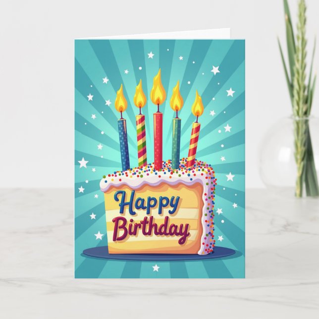 Bright Polka Dot Birthday Card (Front)