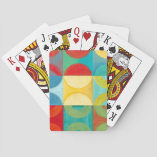 Bright Pop Art with Circles and Squares Playing Cards