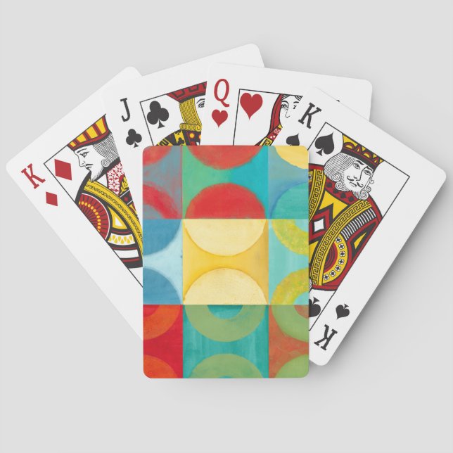 Bright Pop Art with Circles and Squares Playing Cards (Back)