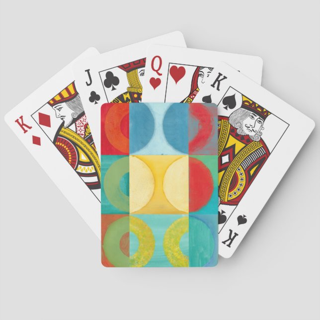 Bright Pop Art with Circles and Squares Playing Cards (Back)