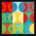 Bright Pop Art with Circles and Squares Poster<br><div class="desc">Fluorescent is not just for lights anymore as proven by this wonderfully bright pop art piece. This print is a mash of square grids with coloured circles inside. If you love abstract art you'll love this print!</div>