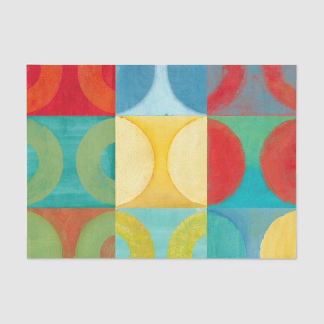 Bright Pop Art with Circles and Squares Tissue Paper (Front)