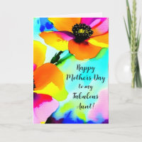 Bright Poppies Blue Sky Aunt Custom Mother's Day