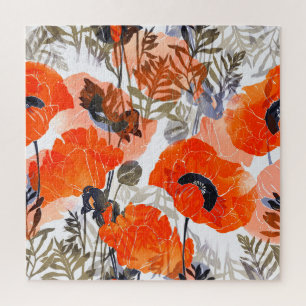 Bright Poppies Imprints: Seamless Art Jigsaw Puzzle