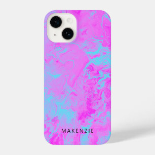 Bright poured paint personalised iPhone 14 case