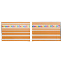 Bright Pride Pattern on Orange and White Stripe