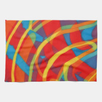 Bright Psychedelic Vibes Abstract Art Towel