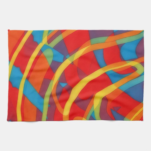 Bright Psychedelic Vibes Abstract Art Towel (Horizontal)