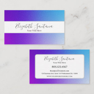 Bright Purple and Blue Glitter Gradient Business Card