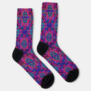 Bright Purple and Pink Southwestern Style Socks
