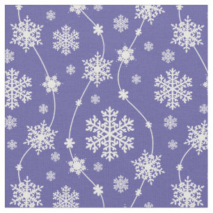 Bright Purple and Winter White Snowflake Pattern Fabric