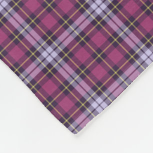 Bright Purple and Yellow Plaid Pattern Fleece Blanket