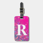 Bright Purple, Blue Square Lights with Initial