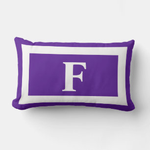 Bright Purple Bold Monogram Initial Outdoor  Lumbar Cushion