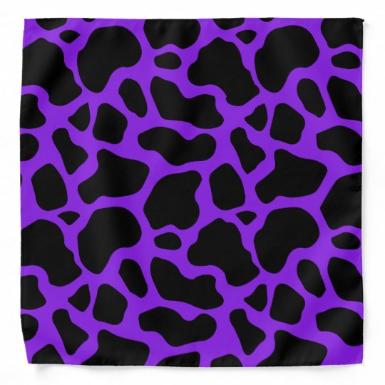 Bright Purple Cow Print Custom Color Bandana