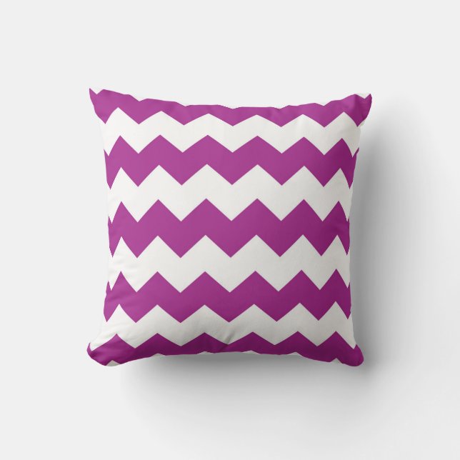 Bright Purple / Dark Magenta Chevron Pattern Cushion (Front)