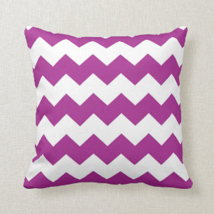 Bright Purple / Dark Magenta Chevron Pattern Cushion