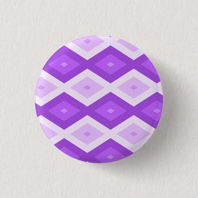 Bright purple diamond pattern 3 cm round badge (Front)