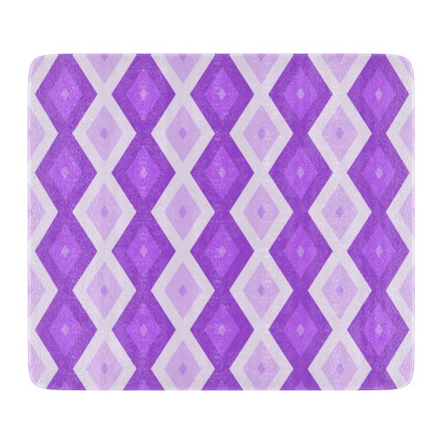 Bright purple diamond pattern cutting board (Front)