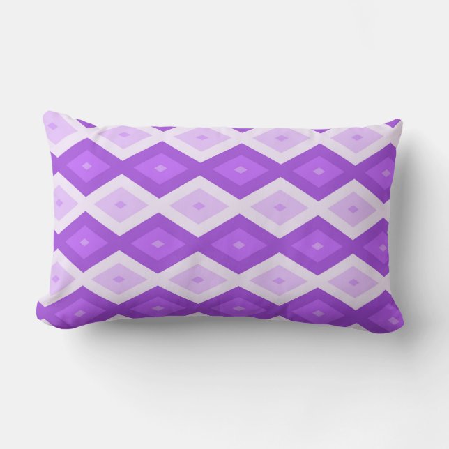 Bright purple diamond pattern lumbar cushion (Front)
