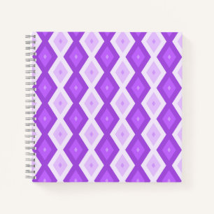 Bright purple diamond pattern notebook