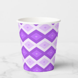 Bright purple diamond pattern paper cups