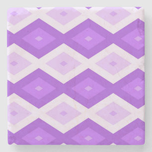Bright purple diamond pattern stone coaster