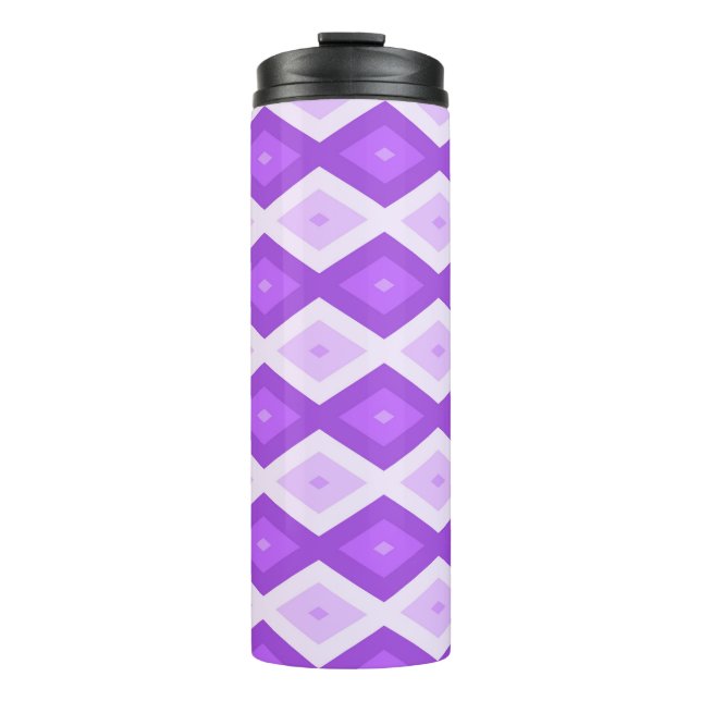 Bright purple diamond pattern thermal tumbler (Front)