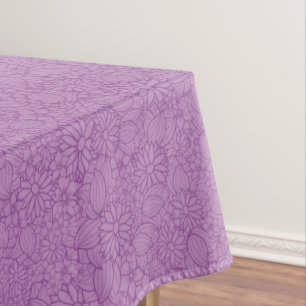 Bright Purple Floral Tablecloth