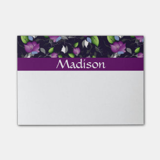 Bright Purple Flowers Pattern Post-it Notes