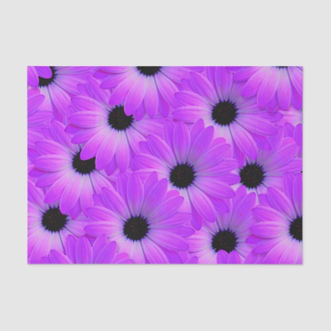 Bright Purple Flowers Tissue Paper (Front)