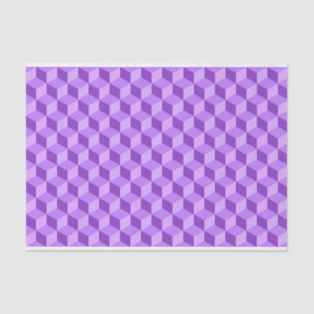 BRIGHT PURPLE GEOMETRIC CUBE PATTERNS TISSUE PAPER (Front)