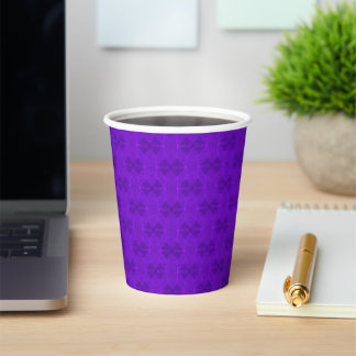 Bright purple geometric texture. paper cups