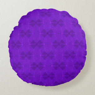 Bright purple geometric texture. round cushion