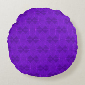 Bright purple geometric texture. round cushion