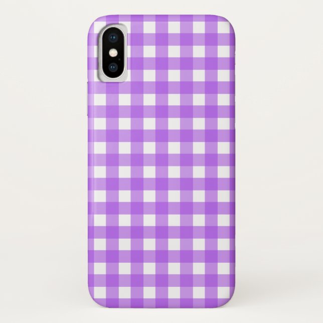 Bright purple gingham Case-Mate iPhone case (Back)