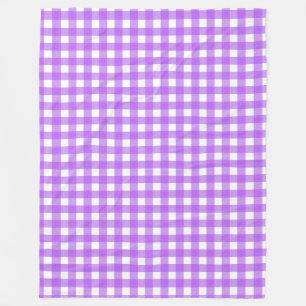 Bright purple gingham fleece blanket