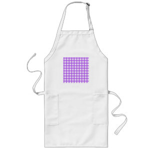 Bright purple gingham long apron