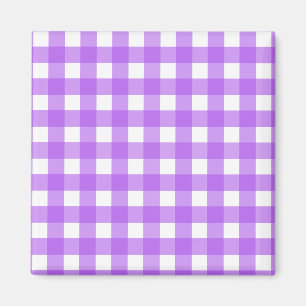 Bright purple gingham magnet
