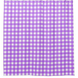 Bright purple gingham shower curtain