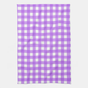 Bright purple gingham tea towel