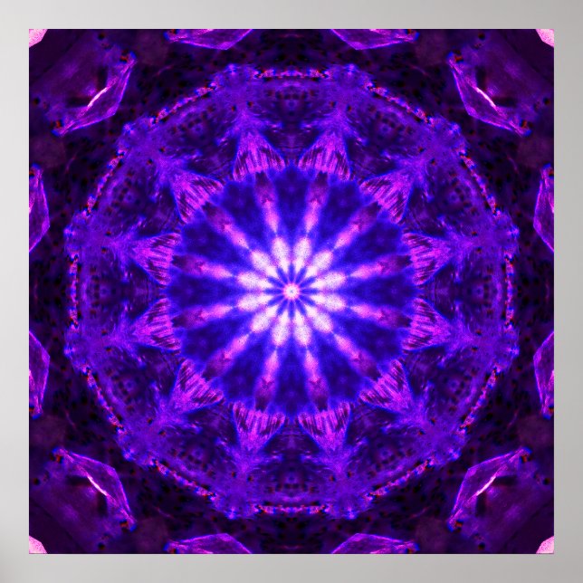 Bright Purple Mandala Poster (Front)