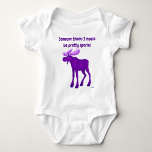 Bright Purple Moose - Baby Bodysuit