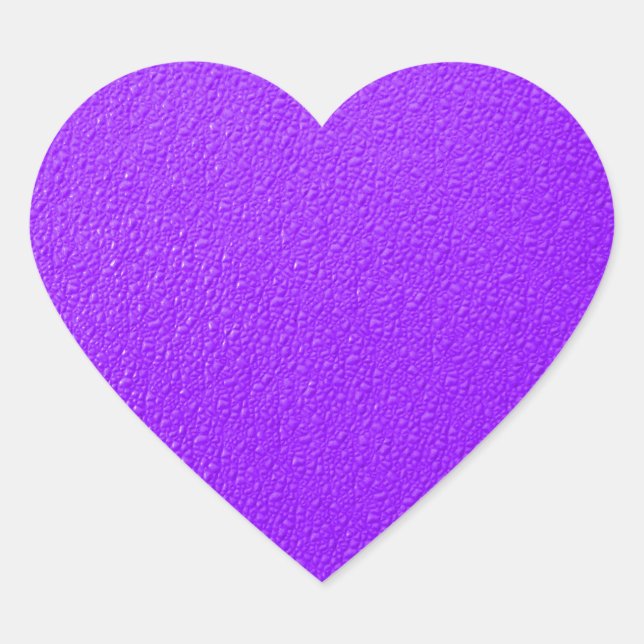 Bright Purple Neon Trendy Colours Heart Sticker (Front)