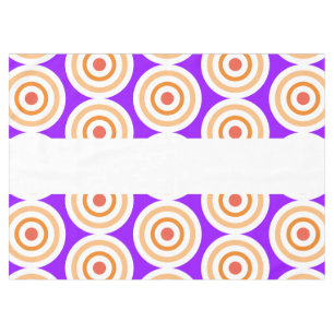Bright Purple Orange Tiled Art White Centre Stripe Tablecloth