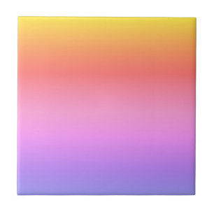 Bright Purple pink orange ombre abstract design Ceramic Tile