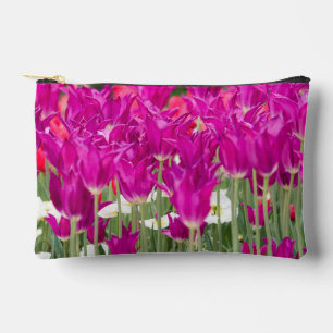Bright Purple Pink Posies Accessory Pouch