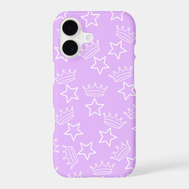 Bright Purple Star & Crown Pattern (Back)